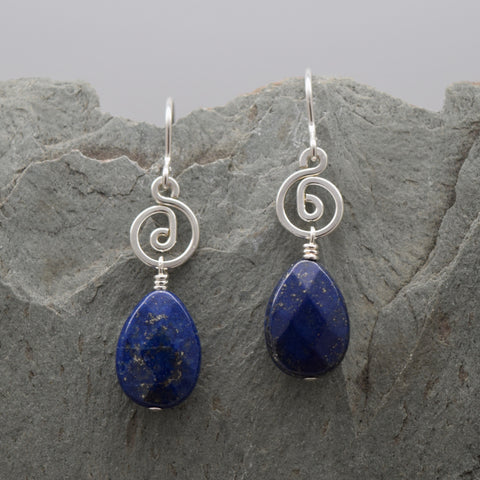 Pacha Faceted Lapis Lazuli Teardrop Earring