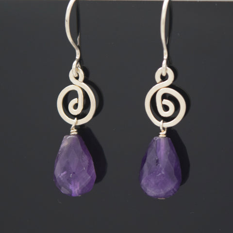 Deep Amethyst Drop Earring
