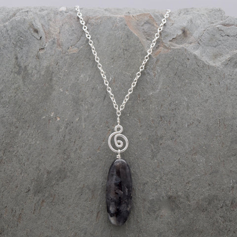Pacha Drop Necklace Larvikite